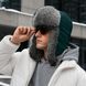 Чоловіча зимова шапка вушанка з натурального хутра кролика, тепла хутряна шапка, бірюзова 560 фото 3