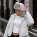 Жіноча зимова шапка вушанка з натурального хутра кролика тепла хутряна шапка рожева 561 фото 6